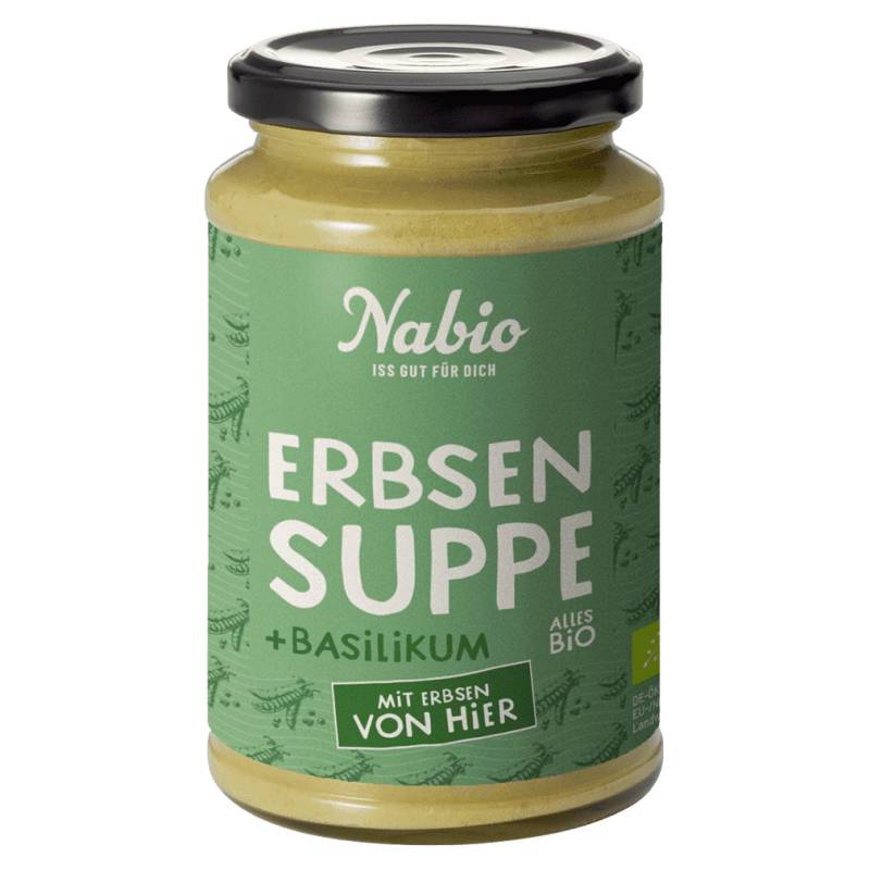 Bio Erbsensuppe mit Basilikum von NAbio