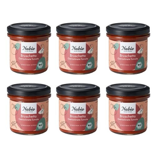 NABIO Mediterraner Aufstrich Bruschetta Getrocknete Tomate vegan (6 x 135g) von NABIO