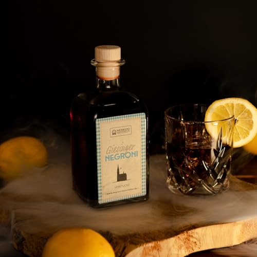 Giesinger Negroni - trinkfertiger italienischer Cocktail - Aperitif - holzfassgereift - aus München Giesing von NEGRONI MANUFAKTUR VEREDELT IM HOLZFASS