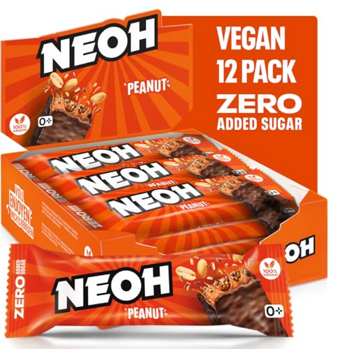 NEOH Erdnussriegel ohne Zuckerzusatz | kein zugesetzter Zucker & Palmölfrei | 100% Vegan | Proteinreich | Gesunde Snackalternative | 12er Pack von NEOH