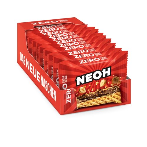 NEOH Haselnuss-Knusperwaffeln | 1g Zucker, 95 kcal, 21g | Keto-freundlich, Low-Carb, ballaststoffreich | 12er Pack von NEOH