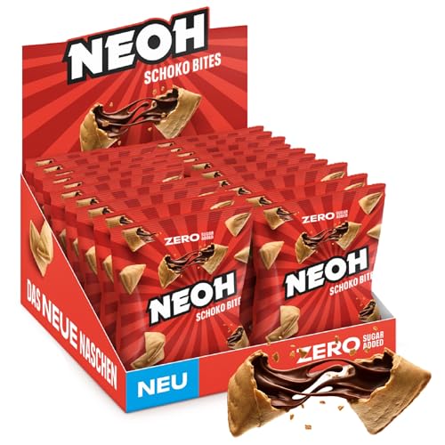 NEOH Schoko Bites | Kein Zuckerzusatz, 100 kcal pro Portion | Crunchy Bites mit cremiger Haselnuss-Kakaofüllung | Perfekt für unterwegs oder als Müsli-Ersatz | 20x29g von NEOH