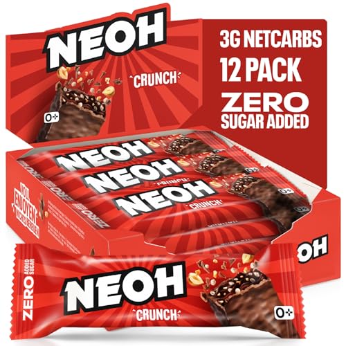 NEOH Low-Carb Keto Crunch-Schokoladenriegel – Ohne Zugesetzten Zucker, Bietet Ein Knuspriges Schokoladenerlebnis Mit Jeder Bissen, Perfekt für Eine Low-Carb-Ernährung, 30g pro Riegel, Packung mit 12 NEOH Low-Carb Keto Crunch-Schokoladenriegel – Ohne Zugesetzten Zucker, Bietet Ein Knuspriges Schokoladenerlebnis Mit Jeder Bissen, Perfekt für Eine Low-Carb-Ernährung, 30g pro Riegel, Packung mit 12 von NEOH