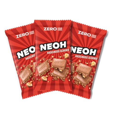 NEOH Low Carb Keto Tafel Schokolade Haselnuss - 1g Zucker / 106kcal pro Portion - 3x66g - Hazelnut Chocolate von NEOH
