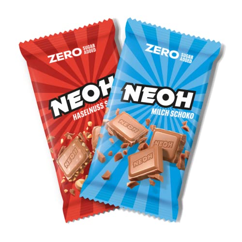 NEOH Low Carb Keto Tafel Schokolade Mix Milch Haselnuss - 1g Zucker / 106kcal pro Portion - 2x66g - Milk Hazelnut Chocolate von NEOH