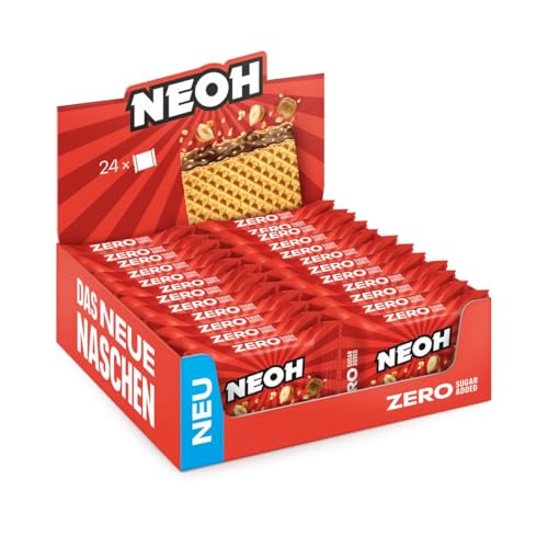 NEOH Haselnuss-Knusperwaffeln | 1g Zucker, 95 kcal, 21g | Keto-freundlich, Low-Carb, ballaststoffreich | Die neue Alternative zu traditionellen Süßigkeiten | 24 x 21g von NEOH