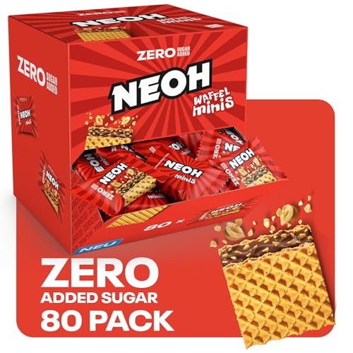 NEOH Low Carb Waffeln Haselnuss Schokolade - Ohne Zuckerzusatz - 80x 11g - Hazelnut Crunch von NEOH