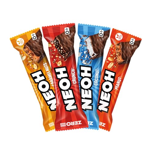 NEOH Zero Zucker Low Carb Protein Crunch Riegel Mix | 1g Zucker, 3g Netto-Kohlenhydrate pro Riegel | Die neue Alternative zu herkömmlichen Süßigkeiten | Probierpaket von NEOH