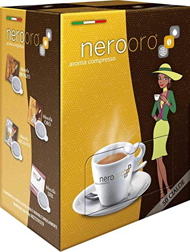 KAFFEE NEROORO - MISCELA ORO - Box 50 PADS ESE44 7.2g von NEROORO
