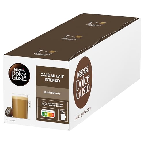 NESCAFÉ DOLCE GUSTO Café au Lait Intenso Kaffeekapseln 3er Pack (3 x 16 Portionen) von NESCAFÉ DOLCE GUSTO