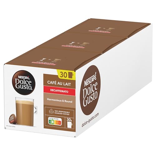 NESCAFÉ DOLCE GUSTO Café au Lait Decaffeinato Kaffeekapseln 3er Vorratspack (3 x 30 Portionen) von NESCAFÉ DOLCE GUSTO