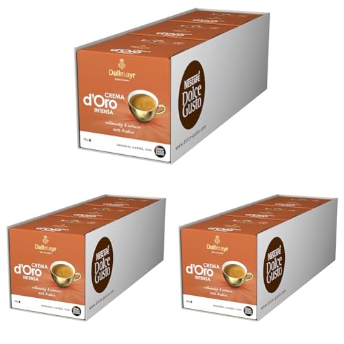 NESCAFÉ Dolce Gusto Dallmayr Crema d´Oro intensa (48 Kaffeekapseln, Intensität 9 von 12, 100% Arabica-Bohnen), 9er Pack (3x16 Kapseln) von NESCAFÉ DOLCE GUSTO