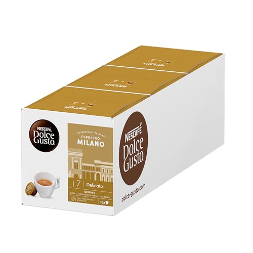 NESCAFÉ Dolce Gusto Espresso Milano, 48 Kaffeekapseln (Intensität 7, besonders fein und samtig), 3er Pack (3 x 16 Kapseln) von NESCAFÉ DOLCE GUSTO