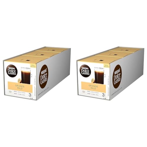 NESCAFÉ Dolce Gusto Grande Mild 48 Kaffeekapseln (100% Arabica Bohnen, Mildes Aroma und feine Crema, Aromaversiegelte Kapseln), 6er Pack (3x16 Kapseln) von NESCAFÉ DOLCE GUSTO