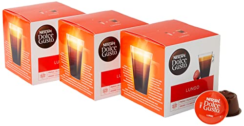 NESCAFE Dolce Gusto Lungo Kaffeepads – insgesamt 48 Kaffeekapseln – Espresso-Kaffee – mittlere dunkle Röstmischung – Kaffee-Intensität 6 (3 Packungen) von NESCAFÉ DOLCE GUSTO