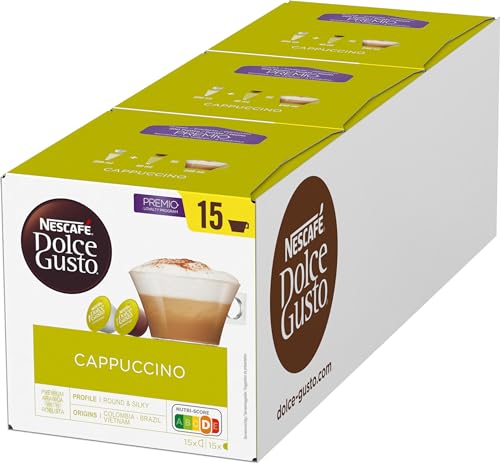 NESCAFÉ Dolce Gusto Cappuccino XXL-Vorratsbox (90 Kapseln, 100% Arabica Bohnen, leichter Kaffeegenuss mit cremigem Milchschaum), 3er Pack (3x30 Kapseln) von NESCAFÉ DOLCE GUSTO