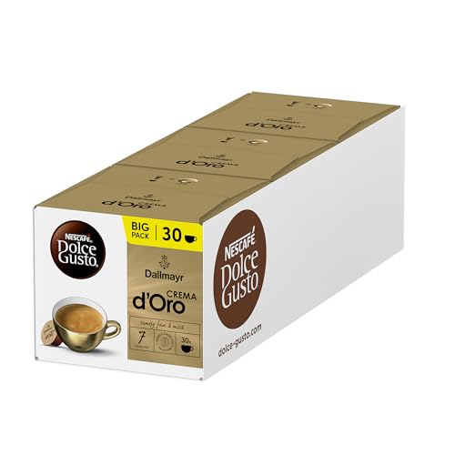 NESCAFÉ Dolce Gusto Dallmayr Crema d´Oro, XXL-Vorratsbox, 90 Kaffeekapseln, 100% Arabica-Bohnen, Feine Crema und vollmundiges Aroma, Aromaversiegelte Kapseln, 3er Pack (3 x 30 Kapseln) von NESCAFÉ DOLCE GUSTO