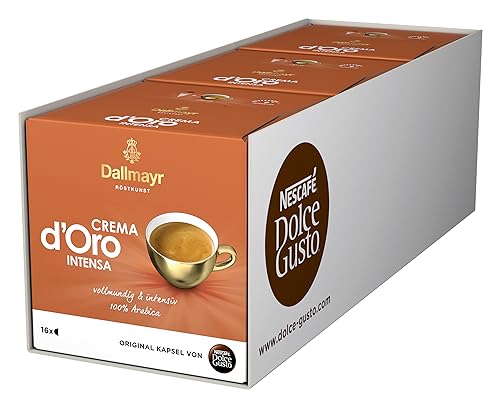 NESCAFÉ Dolce Gusto Dallmayr Crema d´Oro intensa (48 Kaffeekapseln, Intensität 9 von 12, 100% Arabica-Bohnen), 3er Pack (3x16 Kapseln) von NESCAFÉ DOLCE GUSTO