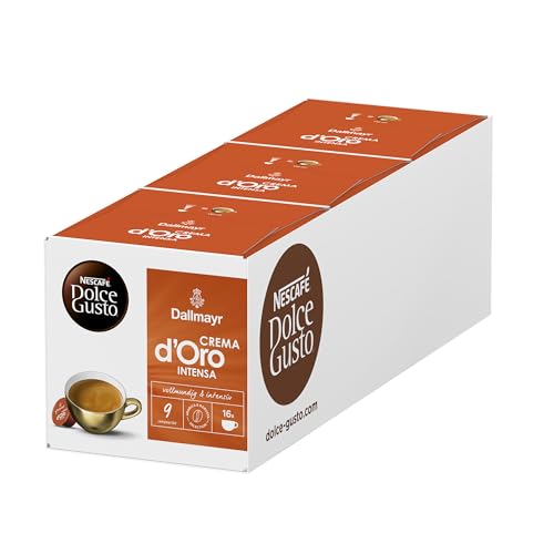 NESCAFÉ Dolce Gusto Dallmayr Crema d´Oro intensa (48 Kaffeekapseln, Intensität 9 von 12, 100% Arabica-Bohnen), 3er Pack (3x16 Kapseln) von NESCAFÉ DOLCE GUSTO