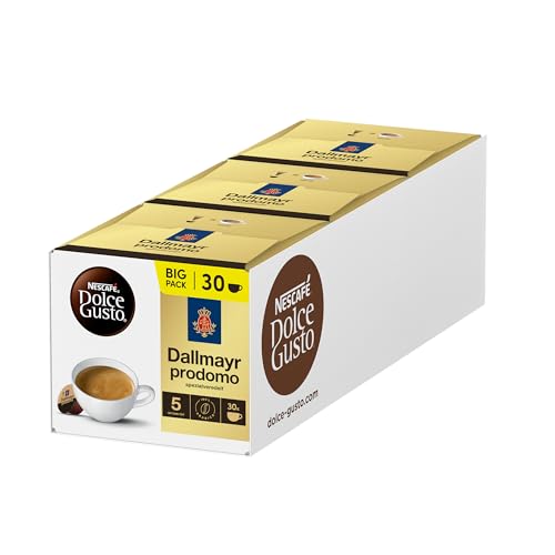 NESCAFÉ Dolce Gusto Dallmayr Prodomo, XXL-Vorratsbox, 90 Kaffeekapseln, Spitzenqualität für einen vollaromatischen Geschmack, 100% Arabica-Bohnen, Aromaversiegelte , 3er Pack (3x30 Kapseln) von NESCAFÉ DOLCE GUSTO