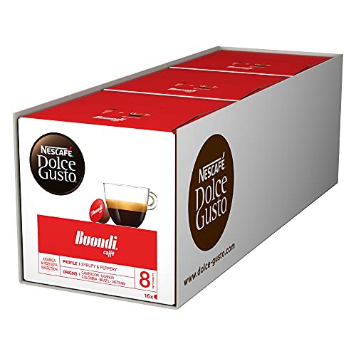 NESCAFÉ Dolce Gusto Espresso Buondi, 48 Kaffeekapseln (Intensität 8, samtweiche Crema), 3er Pack (3 x 16 Kapseln) von NESCAFÉ Dolce Gusto