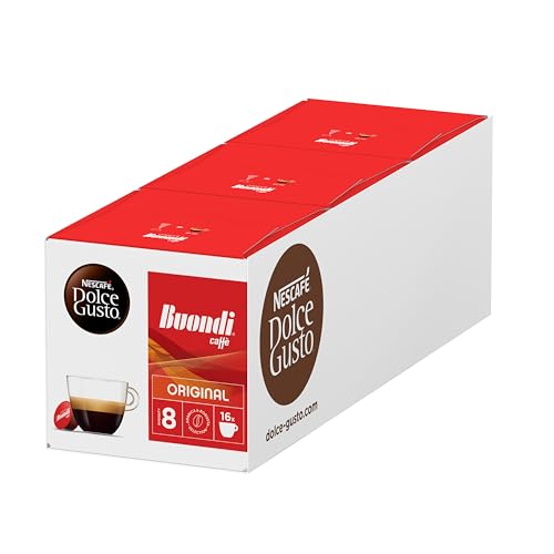 NESCAFÉ Dolce Gusto Espresso Buondi, 48 Kaffeekapseln (Intensität 8, samtweiche Crema), 3er Pack (3x16 Kapseln) von NESCAFÉ DOLCE GUSTO