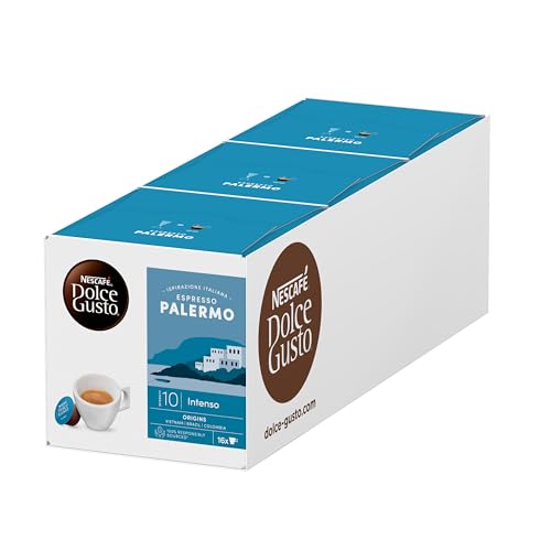 NESCAFÉ Dolce Gusto Espresso Palermo, 48 Kaffeekapseln (Intensität 10, intensiver und durchdringender Geschmack), 3er Pack (3 x 16 Kapseln) von NESCAFÉ DOLCE GUSTO