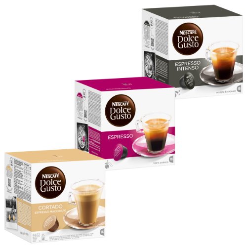 NESCAFÉ Dolce Gusto Fortissimo Set, Kaffee, Kaffeekapsel, 3 Sorten Espresso, 48 Kapseln von NESCAFÉ DOLCE GUSTO