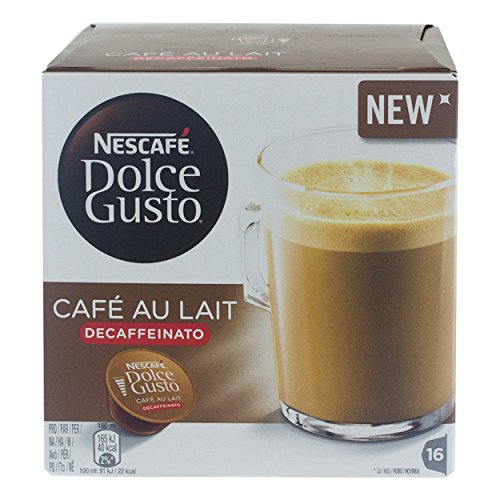 Nescafé Dolce Gusto Cafe au Lait Decaffeinato, Entkoffeinierter Kaffee, Kaffeekapsel, 16 Kapseln von NESCAFÉ DOLCE GUSTO