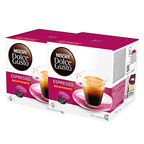 Nescafé Dolce Gusto Espresso Decaffeinato, Entkoffeiniert, Kaffee, Kaffeekapsel, 2er Pack, 2 x 16 Kapseln von NESCAFÉ DOLCE GUSTO