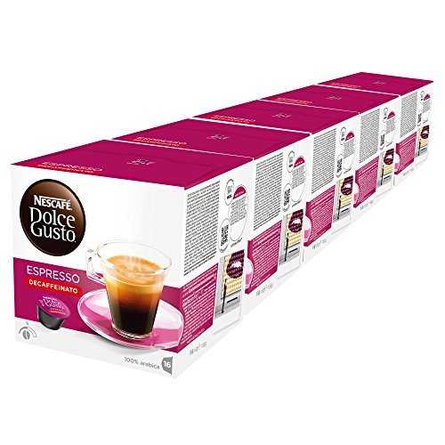 Nescafé Dolce Gusto Espresso Decaffeinato, Entkoffeiniert, Kaffee, Kaffeekapsel, 5er Pack, 5 x 16 Kapseln von NESCAFÉ Dolce Gusto