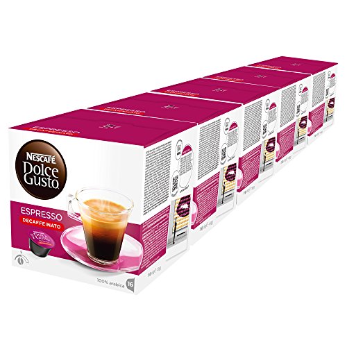 Nescafé Dolce Gusto Espresso Decaffeinato, Entkoffeiniert, Kaffee, Kaffeekapsel, 5er Pack, 5 x 16 Kapseln von NESCAFÉ DOLCE GUSTO
