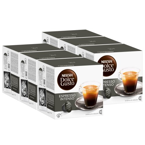 Nescafé Dolce Gusto Espresso Intenso, Stark, Kaffee, Kaffeekapsel, 6er Pack, 6 x 16 Kapseln von NESCAFÉ DOLCE GUSTO