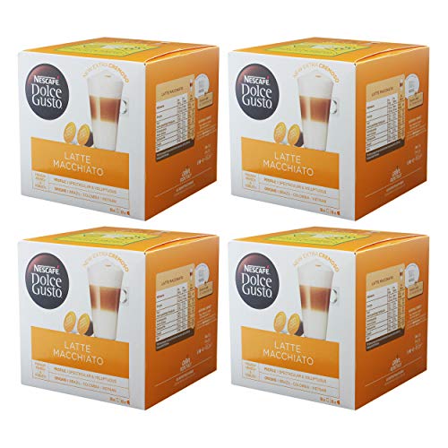NESCAFÉ Dolce Gusto Latte Macchiato, Kaffee, Kaffeekapsel, 4er Pack, 4 x 16 Kapseln (32 Portionen) von NESCAFÉ DOLCE GUSTO