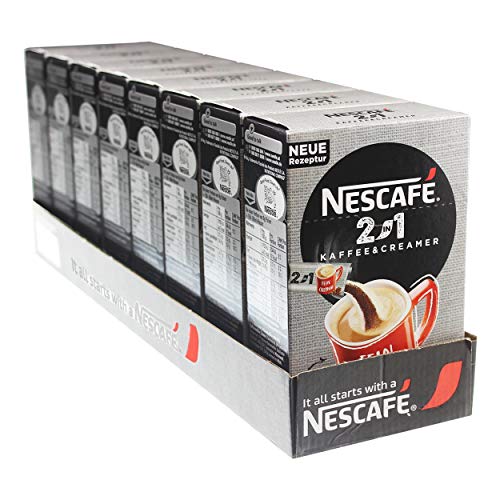 NESCAFÉ 2-in-1 Getränkepulver-Sticks, löslicher Bohnenkaffee mit Creamer, Instant-Kaffee aus erlesenen Kaffeebohnen, koffeinhaltig, 8er Pack (8 x 10 Getränkepulver-Sticks à 8g) von Nescafé