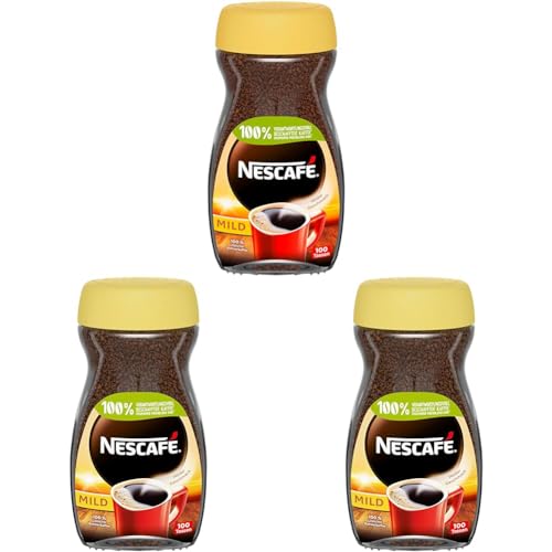 NESCAFÉ CLASSIC Mild, löslicher Bohnenkaffee aus mitteldunkel gerösteten Kaffeebohnen, milder Geschmack & intensives Aroma, koffeinhaltig, 3er Pack (1 x 200g) von NESCAFÉ