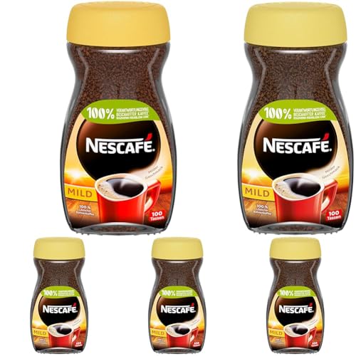 NESCAFÉ CLASSIC Mild, löslicher Bohnenkaffee aus mitteldunkel gerösteten Kaffeebohnen, milder Geschmack & intensives Aroma, koffeinhaltig, 5er Pack (1 x 200g) von NESCAFÉ