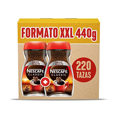 NESCAFÉ CLASSIC XXL Medium Roast Entkoffeinierter löslicher Kaffee, 2 x 220 g, Exklusivformat von NESCAFÉ