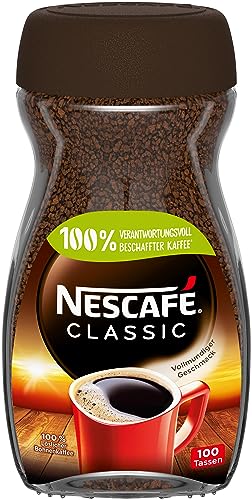 NESCAFÉ CLASSIC, löslicher Bohnenkaffee aus mitteldunkel gerösteten Kaffeebohnen, kräftiger Geschmack & intensives Aroma, koffeinhaltig, 1er Pack (1 x 200g) von NESCAFÉ
