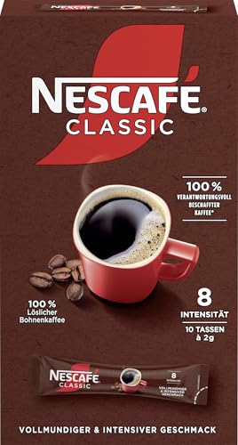 NESCAFÉ Classic Sticks, löslicher Bohnenkaffee, 1er Pack (á 10 x 2g) von Nescafé