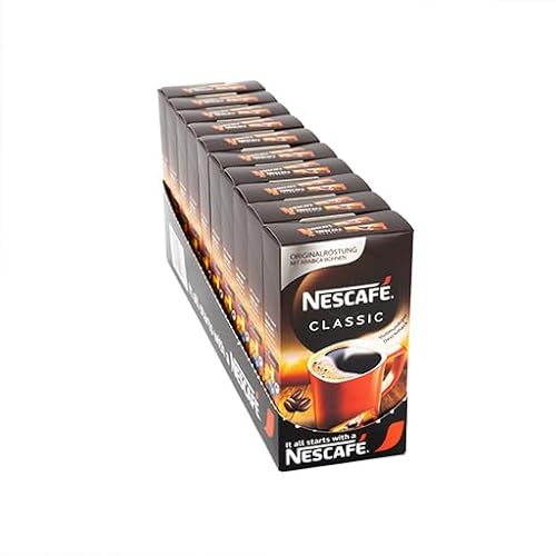 NESCAFÉ Classic Sticks, löslicher Bohnenkaffee, 10er Pack (1 Packung á 10 x 2g) | ideal für unterwegs, im Büro oder zu Hause, schnell zubereitet ohne Kaffeemaschine, in Einzelportionen von Nescafé