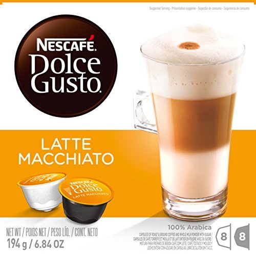 NESCAFE Dolce Gusto, Latte Macchiato, Specialty Coffee, Makes 24 Cups (3 Boxes of 16 Capsules 8 Espresso and 8 Milk) by Nescafé von Nescafé
