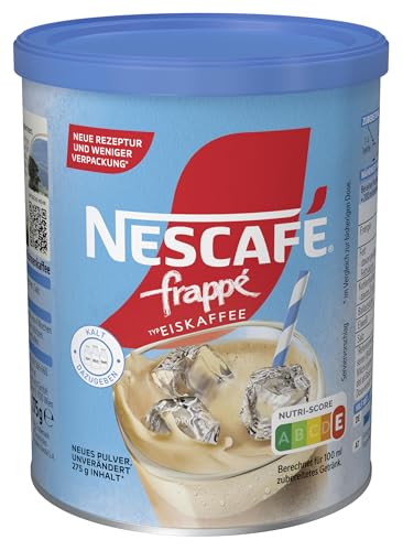 NESCAFÉ Frappé Typ Iced-Coffee, Frappé-Kaffeepulver mit Instant-Kaffee, laktosefrei, koffeinhaltig, 1er Pack (1 x 275g) von Nescafé