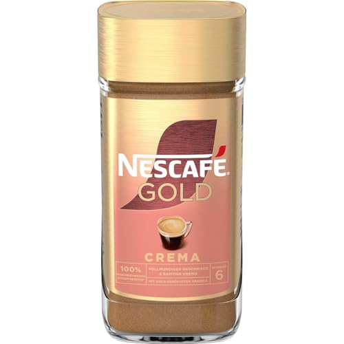 NESCAFÉ GOLD Crema, löslicher Bohnenkaffee, Instant-Kaffee aus erlesenen Kaffeebohnen mit samtiger Crema, koffeinhaltig, 200g von NESCAFÉ