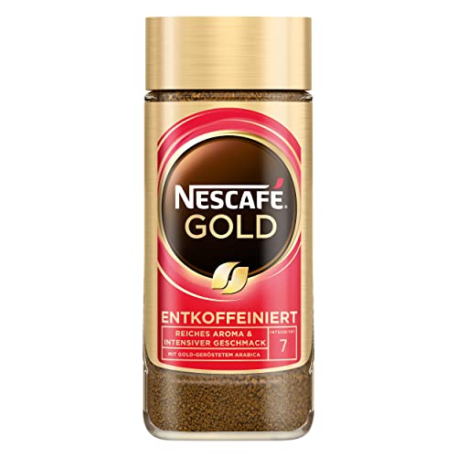 NESCAFÉ GOLD Entkoffeiniert, löslicher Bohnenkaffee, Instant-Kaffee aus erlesenen Kaffeebohnen, vollmundig & aromatisch, koffeinfrei, 1er Pack (1 x 100g) von NESCAFÉ