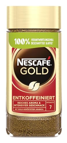 NESCAFÉ GOLD Entkoffeiniert, löslicher Bohnenkaffee, Instant-Kaffee aus erlesenen Kaffeebohnen, vollmundig & aromatisch, koffeinfrei, 1er Pack (1 x 200g) von NESCAFÉ