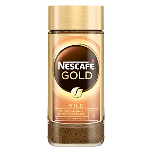 NESCAFÉ GOLD Mild, löslicher Bohnenkaffee, Instant-Kaffee aus erlesenen Kaffeebohnen, koffeinhaltig, 1er Pack (1 x 100g) von NESCAFÉ