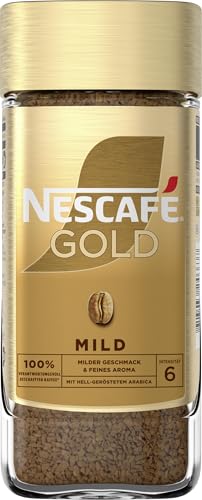 NESCAFÉ GOLD Mild, löslicher Bohnenkaffee, Instant-Kaffee aus erlesenen Kaffeebohnen, koffeinhaltig, 1er Pack (1 x 100g) von NESCAFÉ