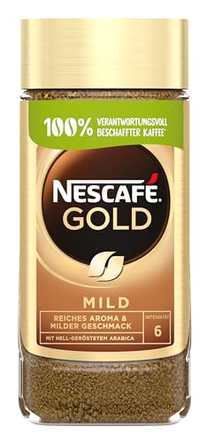 NESCAFÉ GOLD Mild, löslicher Bohnenkaffee, Instant-Kaffee aus erlesenen Kaffeebohnen, koffeinhaltig, 1er Pack (1 x 200g) von NESCAFÉ