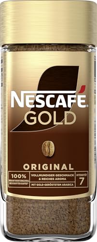 NESCAFÉ GOLD Original, löslicher Bohnenkaffee, Instant-Kaffee aus erlesenen Kaffeebohnen, koffeinhaltig, 1er Pack (1 x 100g) von NESCAFÉ